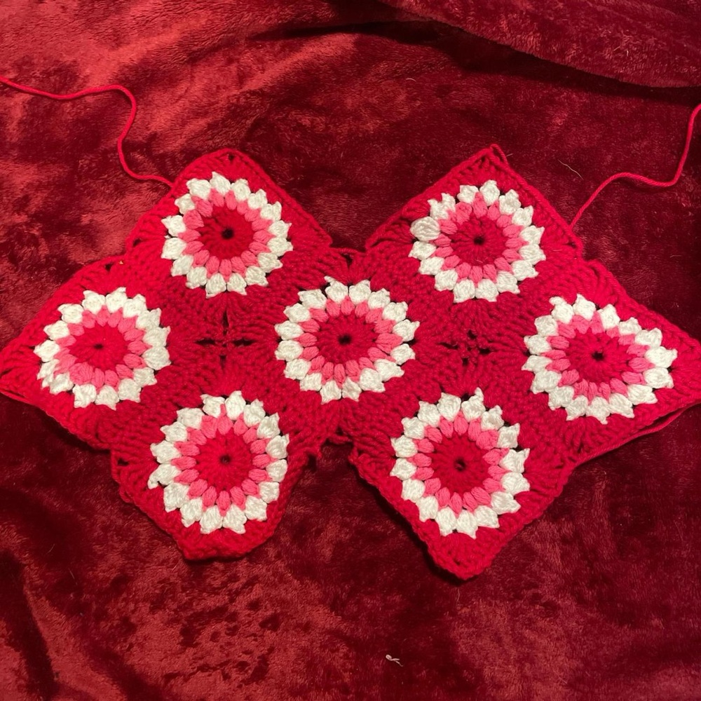 Crochet granny square top